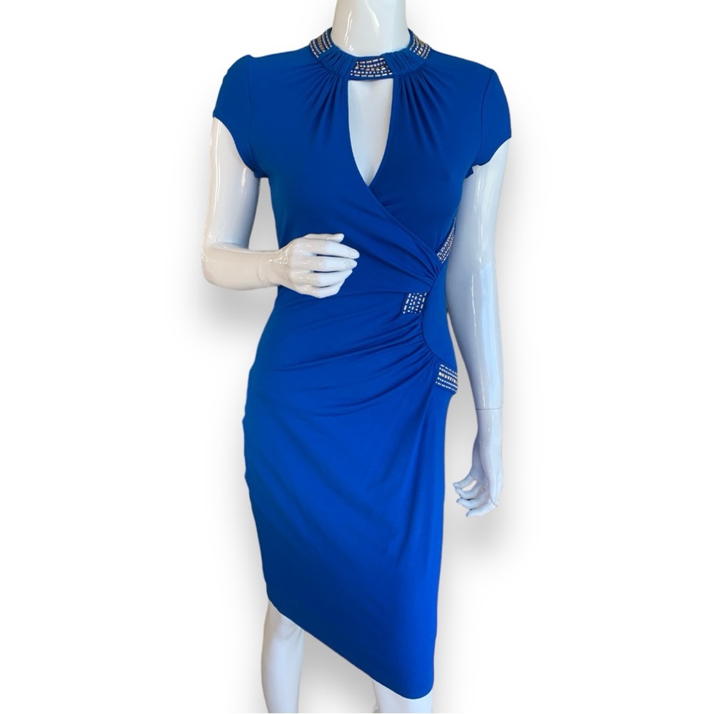 CACHE’ ROYAL BLUE BODYCON DRESS. WOMEN’S SIZE MEDIUM